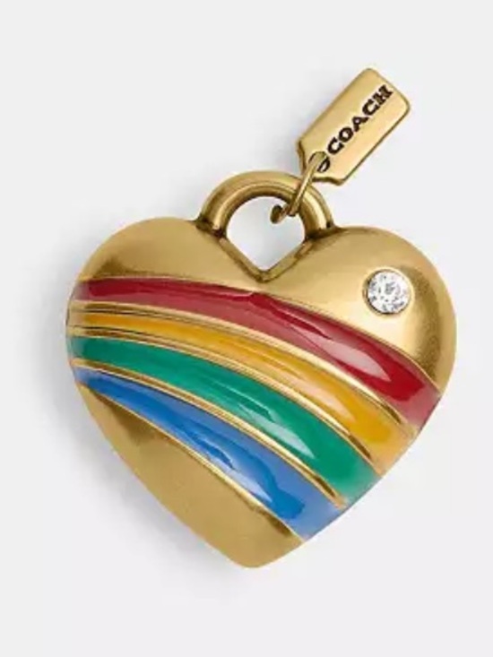 Coach Accessories - Coach rainbow heart charm NWT DUST BAG